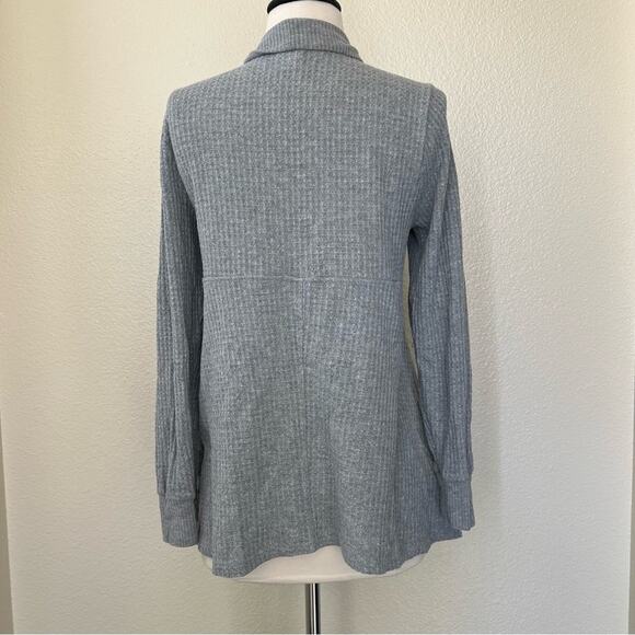 Motherhood Maternity Waffle Knit Gray Open Sweater Cardigan - Picture 3 of 5